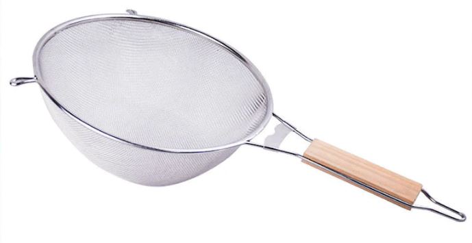 Strainer Sieve Colander 25 cm S/Steel Wood Handle