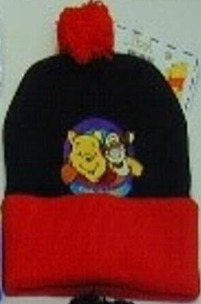 kids Pooh &amp; Tigger Beanie Red/Black